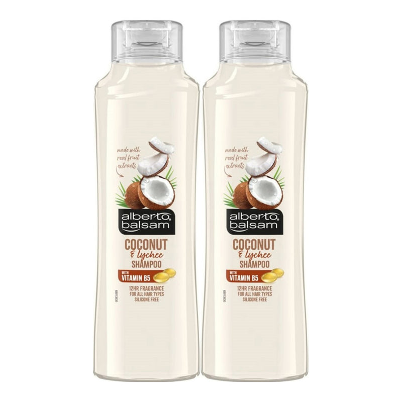 Alberto Balsam Coconut & Lychee Shampoo w/ Vitamin B5, 12oz (Pack of 2)