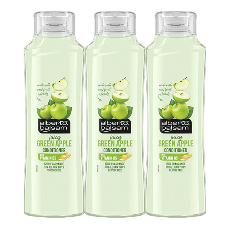 Alberto Balsam Juicy Green Apple Conditioner with Vitamin B5, 12oz (Pack of 3)