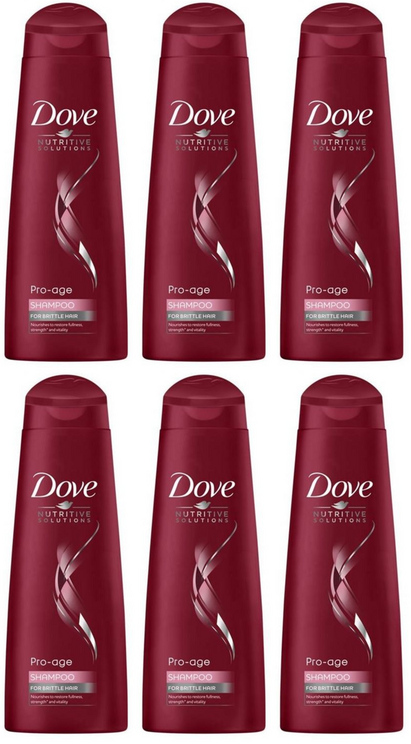Dove Pro-Age Shampoo For Brittle Hair, 250 ml (Pack of 6)