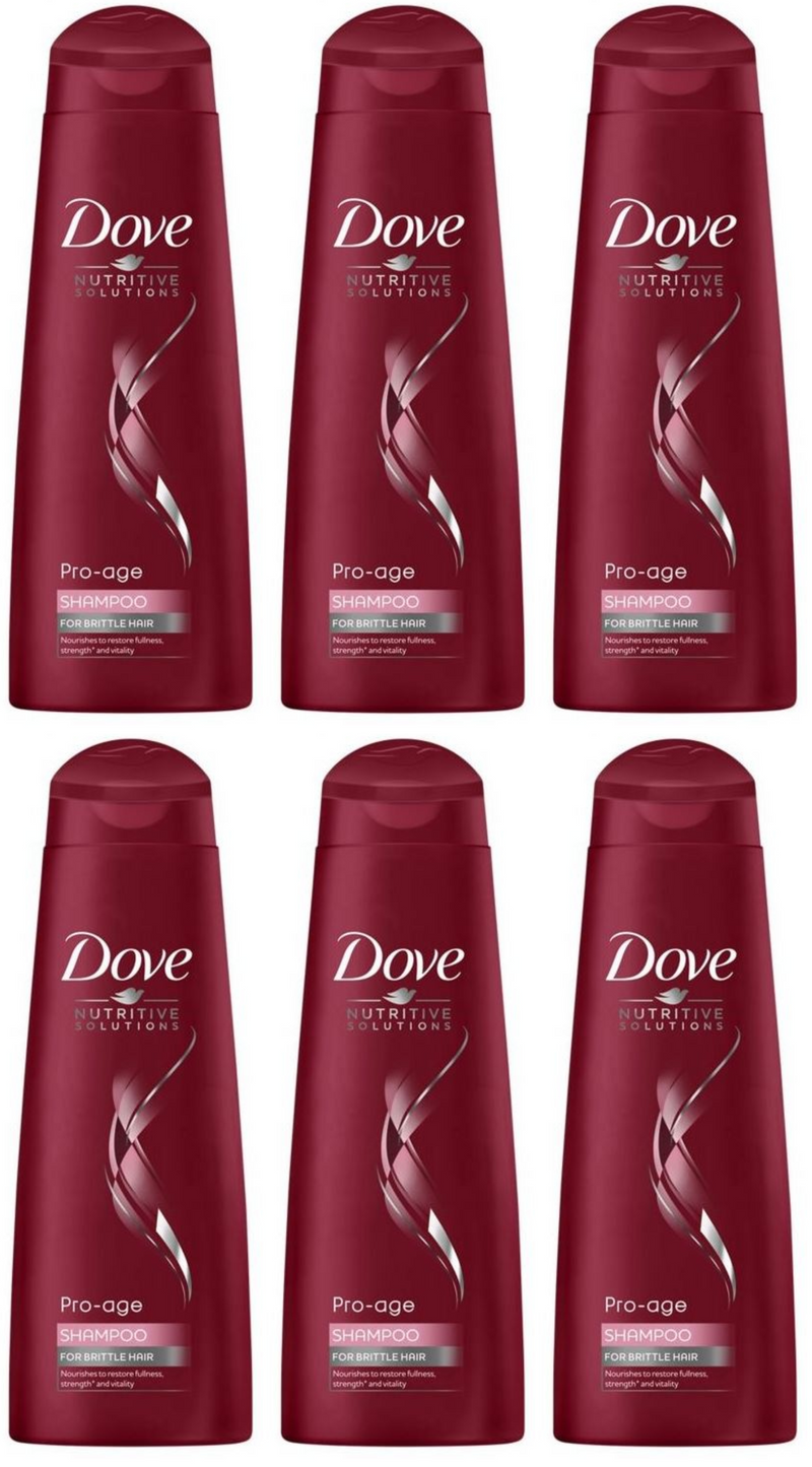 Dove Pro-Age Shampoo For Brittle Hair, 250 ml (Pack of 6)