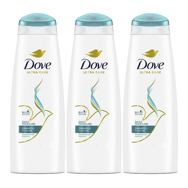 Dove Daily Moisture Shampoo For Dry Hair, 400ml (Pack of 3)