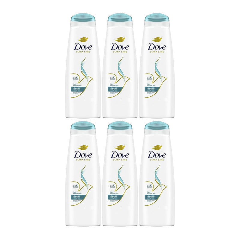 Dove Daily Moisture Shampoo For Dry Hair, 400ml (Pack of 6)