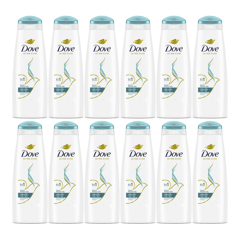 Dove Daily Moisture Shampoo For Dry Hair, 400ml (Pack of 12)
