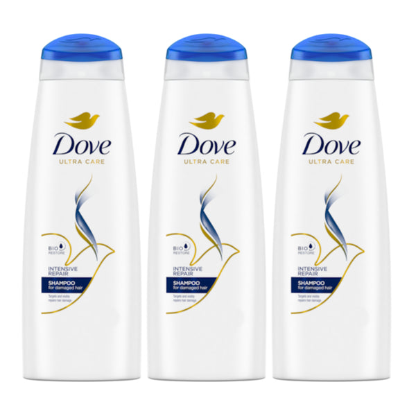 Dove Intensive Repair Shampoo For Damaged Hair, 400ml (Pack of 3)