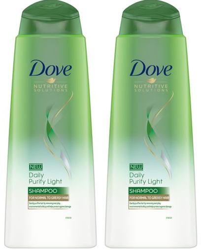 Dove Nutritive Solutions Daily Purify Light Shampoo, 400ml (Pack of 2)