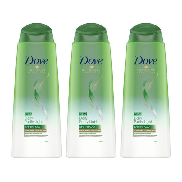 Dove Nutritive Solutions Daily Purify Light Shampoo, 400ml (Pack of 3)