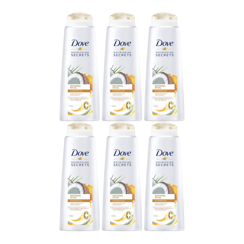 Dove Restoring Ritual Coconut Oil & Turmeric Shampoo, 400ml (Pack of 6)