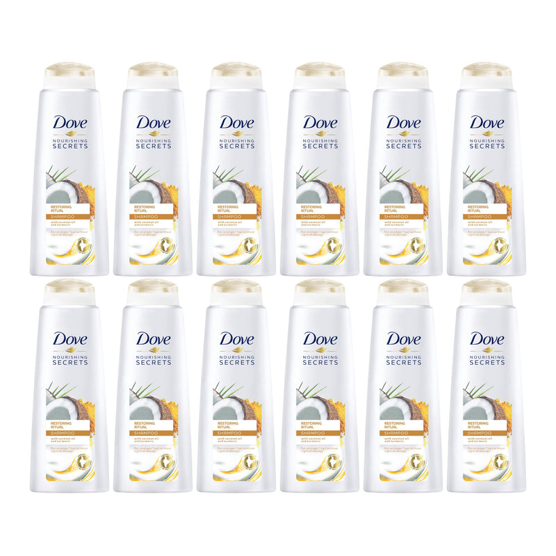 Dove Restoring Ritual Coconut Oil & Turmeric Shampoo, 400ml (Pack of 12)