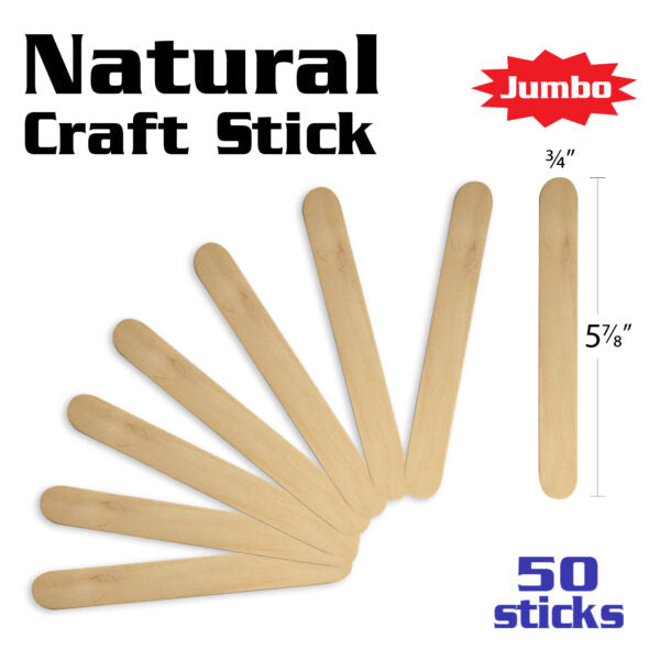 Jumbo Natural Craft Stick (50/Pack)