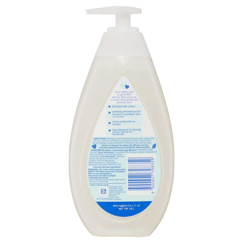 Johnson's Baby CottonTouch Face & Body Lotion, 500ml (16.9 oz) (Pack of 6)