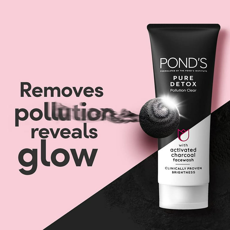 Pond's Pure Detox Facial Foam Activated Carbon Charcoal, 100g (Pack of 2)