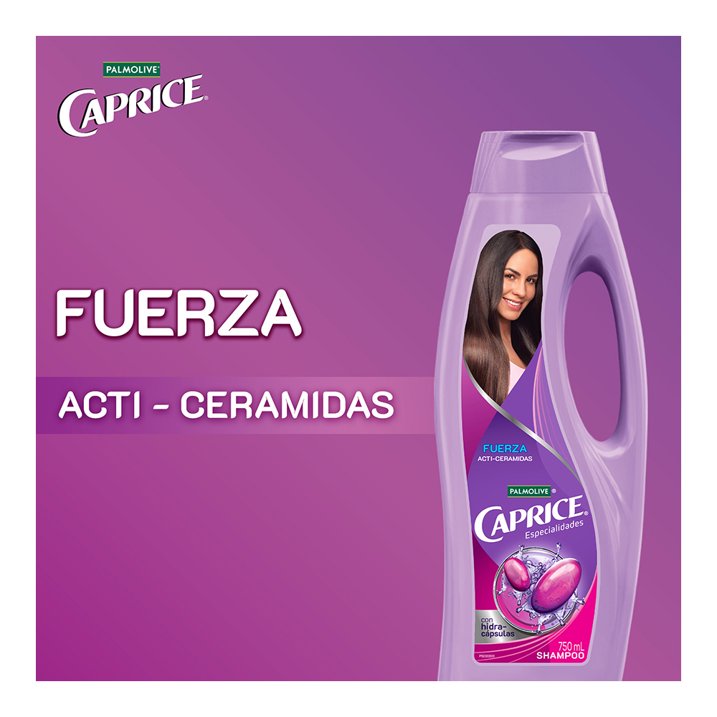 Caprice Shampoo Fuerza (Acti-Ceramides), 25.4oz (750ml) (Pack of 3