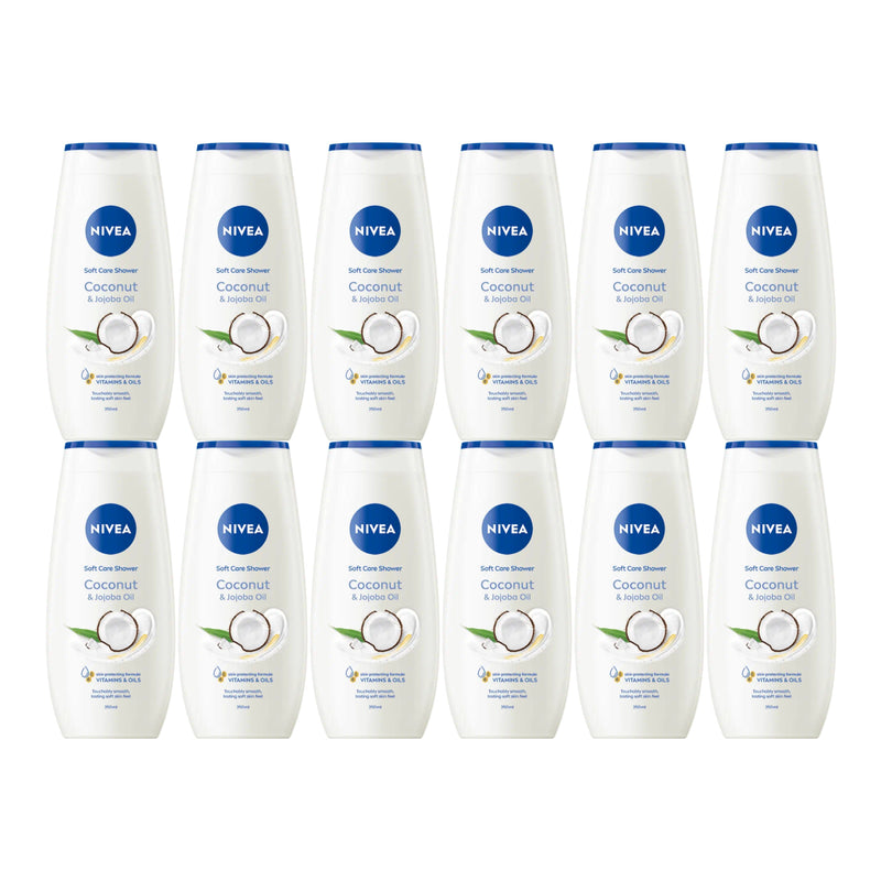 Nivea Coconut & Jojoba Oil Shower Gel w/ Vitamins, 8.45oz (250ml) (Pack of 12)