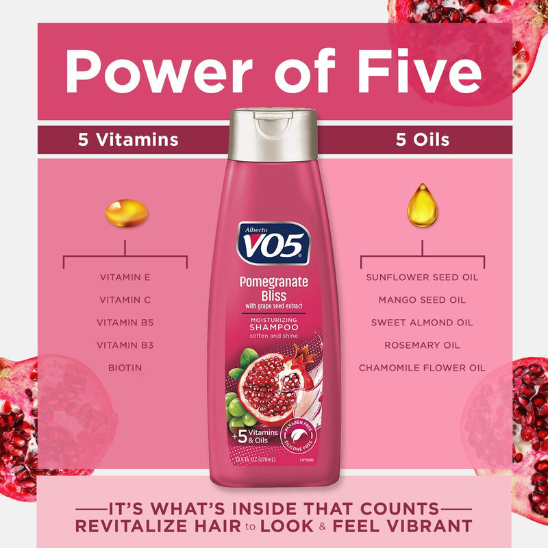 Alberto VO5 Pomegranate Bliss with Grape Seed Shampoo, 12.5 oz. (Pack of 12)