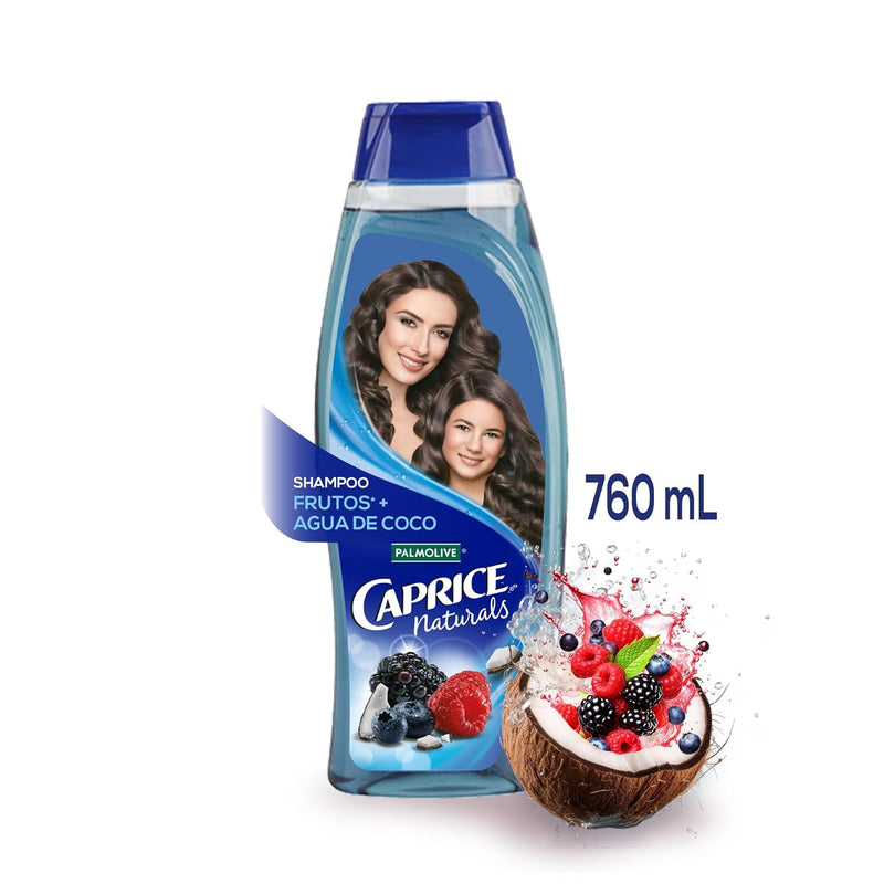 Caprice Shampoo Frutos + Agua De Coco Aroma Duradero y Brillo 760ml (Pack of 2)