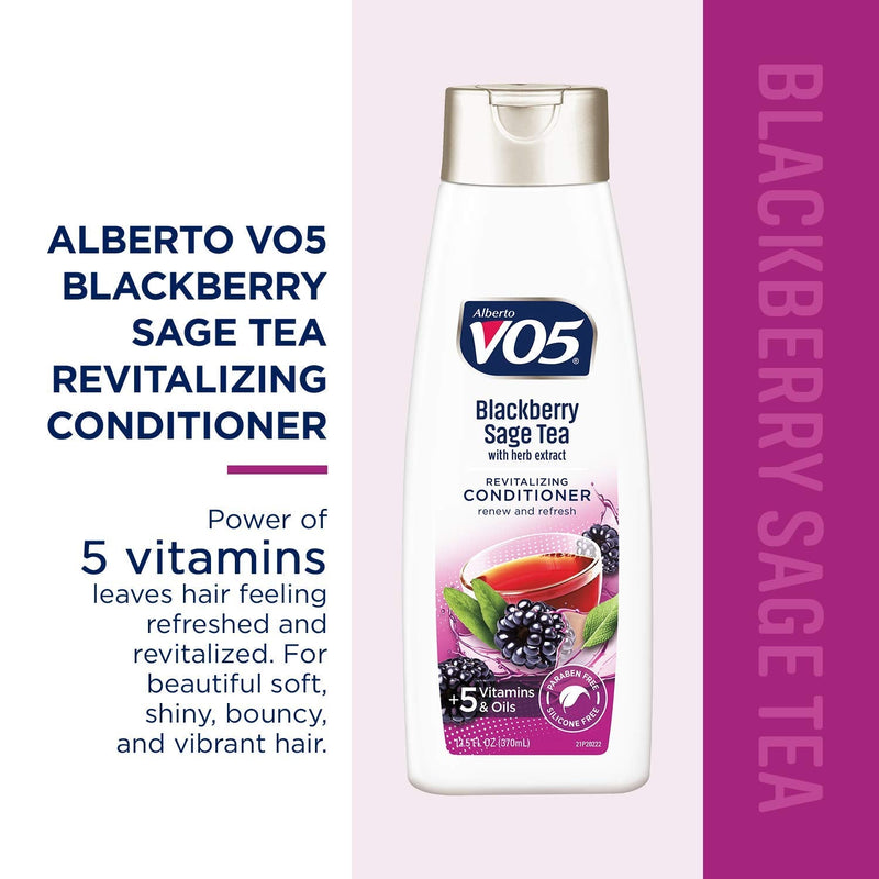 Alberto VO5 Blackberry Sage Tea w/ Herb Conditioner, 12.5oz (370ml) (Pack of 3)