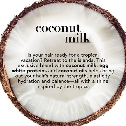 OGX Nourishing + Coconut Milk Shampoo, 13 fl oz (Pack of 6)