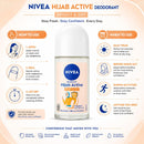 2 Pack x Nivea Hijab Active Bright & Dry HALAL 48H Roll-On, 1.7oz (50ml)