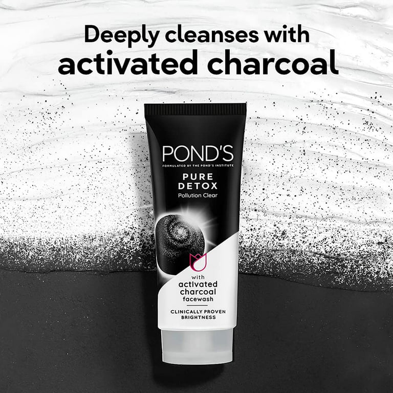Pond's Pure Detox Facial Foam Activated Carbon Charcoal, 100g (Pack of 3)