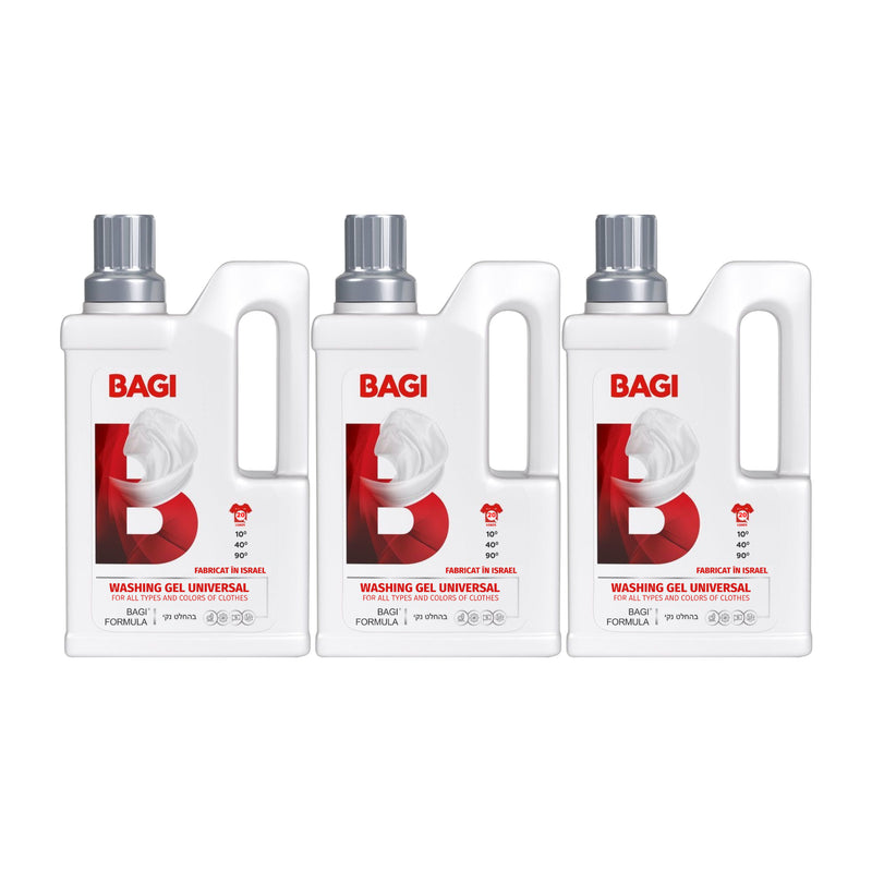 Bagi Universal Laundry Gel (Made in Israel) 20 Load, 33.4oz (950ml) (Pack of 3)