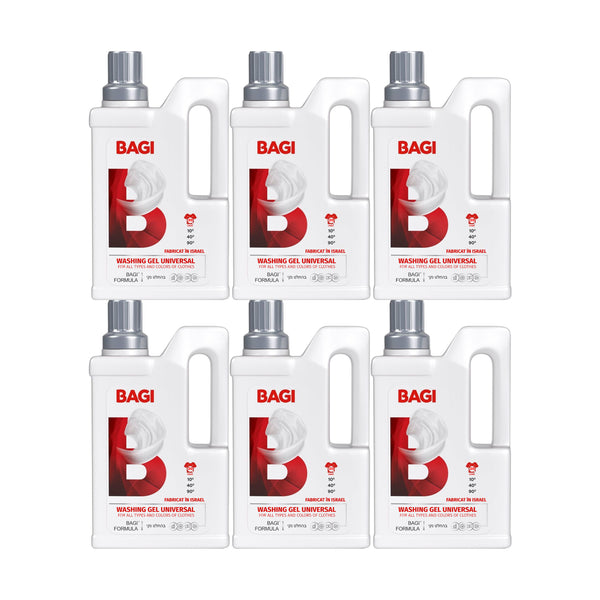 Bagi Universal Laundry Gel (Made in Israel) 20 Load, 33.4oz (950ml) (Pack of 6)