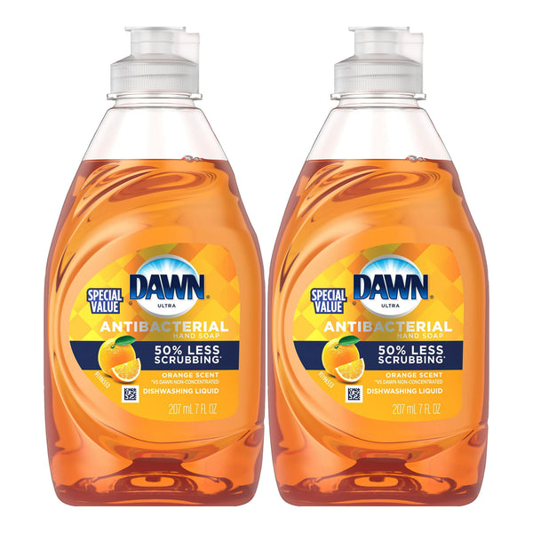 Dawn Antibacterial Orange Scent Dishwashing Liquid, 7 oz. (207ml) (Pack of 2)