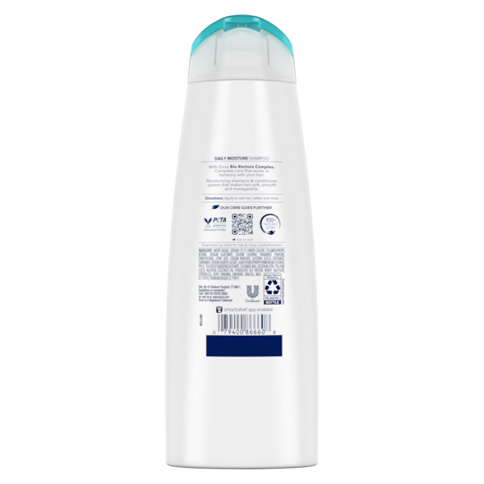 Dove Daily Moisture Shampoo For Dry Hair, 400ml (Pack of 6)