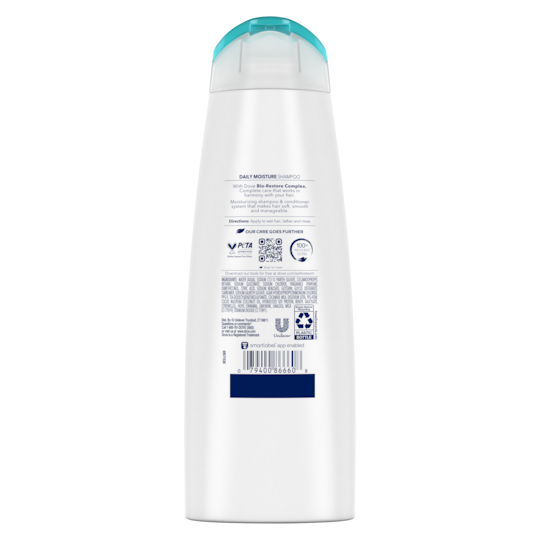 Dove Daily Moisture Shampoo For Dry Hair, 400ml (Pack of 12)