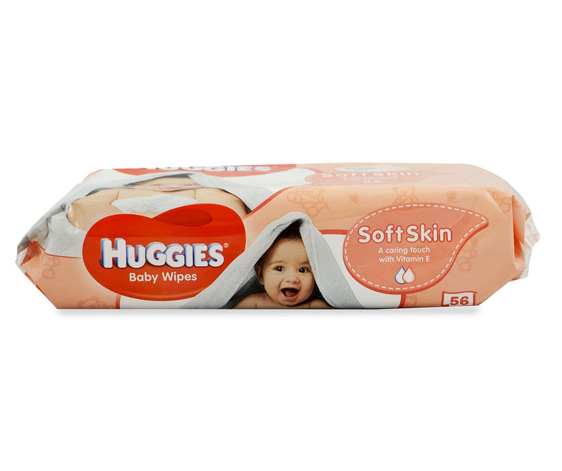 Huggies Baby Wipes Soft Skin, 56 Wipes (Pack of 2)