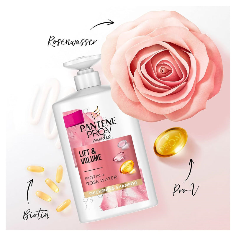 Pantene Miracles Lift & Volume Biotin + Rose Water Shampoo, 16.9oz