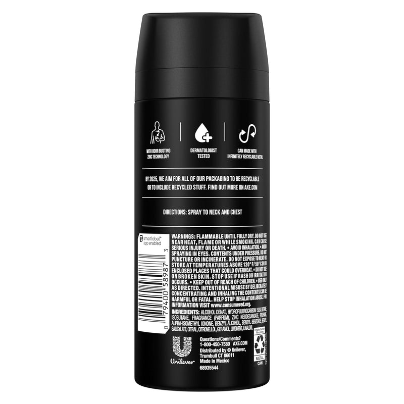 Axe Black Deodorant + Body Spray, 150ml (Pack of 12)