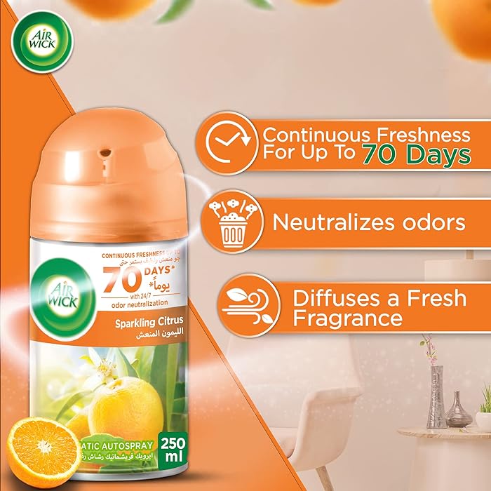 Air Wick Freshmatic Automatic Spray Refill Sparkling Citrus, 250ml (Pack of 6)