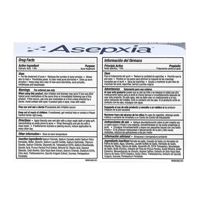 Asepxia w/ Baking Soda Acne Bar Soap Deep Pore Cleanser, 4oz (113g)