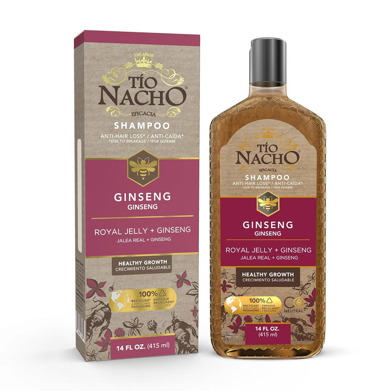 Tio Nacho Shampoo Ginseng Jalea Real + Ginseng, 14oz (415ml) (Pack of 2)