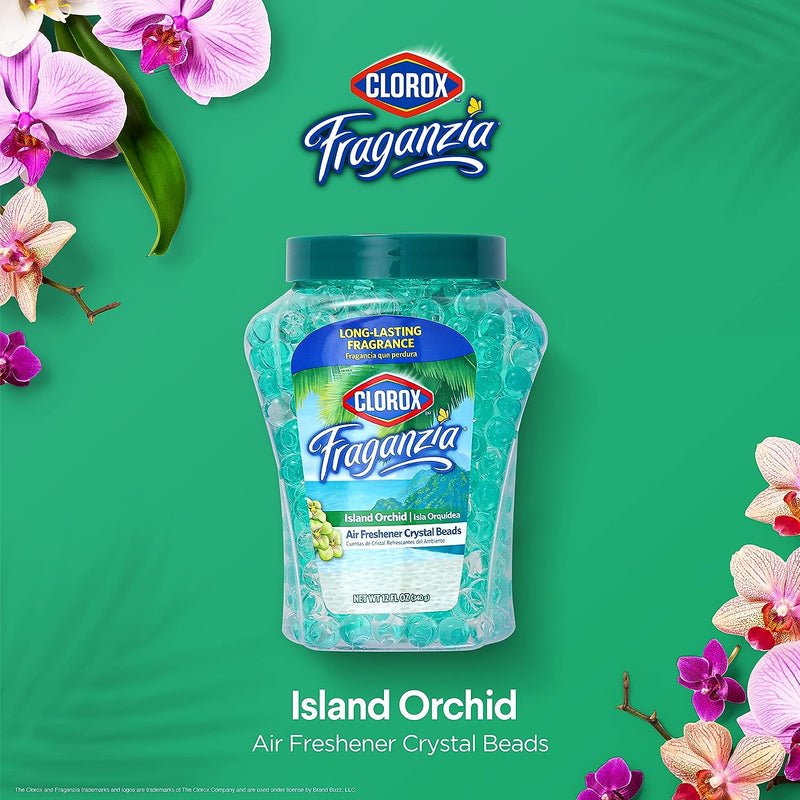 Clorox Fraganzia Air Freshener Crystal Beads - Island Orchid, 12 oz (Pack of 12)