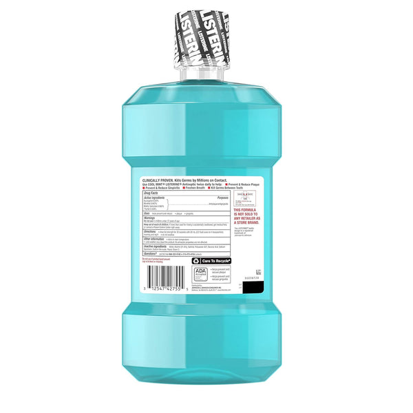Listerine Cool Mint Antiseptic Mouthwash, 1.5 Liter (Pack of 2)