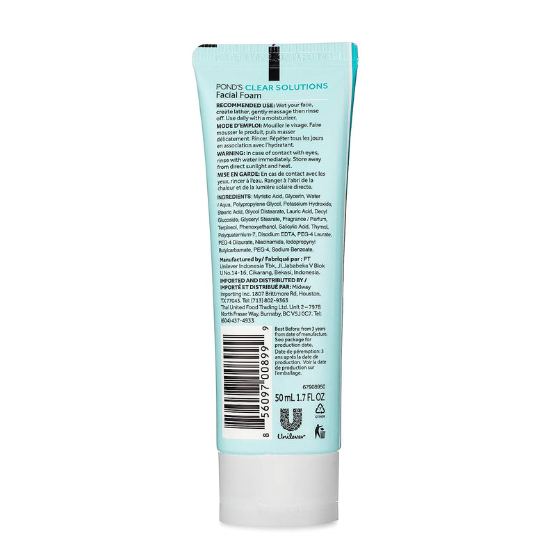 Pond's Clear Solutions Facial Foam, 50ml (Pack of 2)