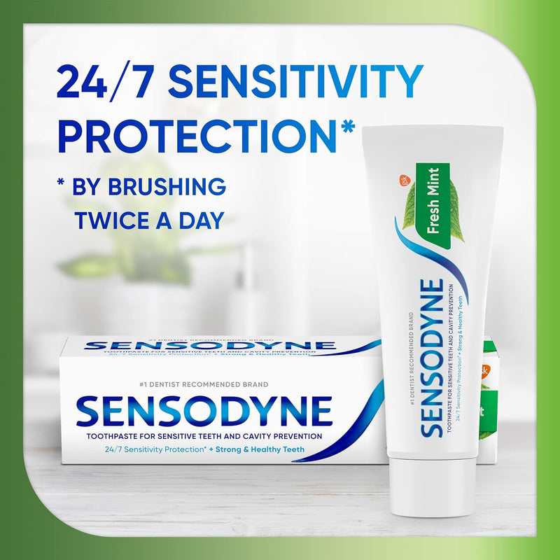 Sensodyne Sensitive Toothpaste -Fresh Mint, 5.29oz (150g) (Pack of 12)