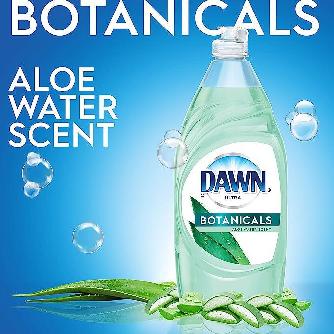 Dawn Botanicals Aloe Water Scent Dishwashing Liquid, 7 oz. (207ml) (Pack of 12)