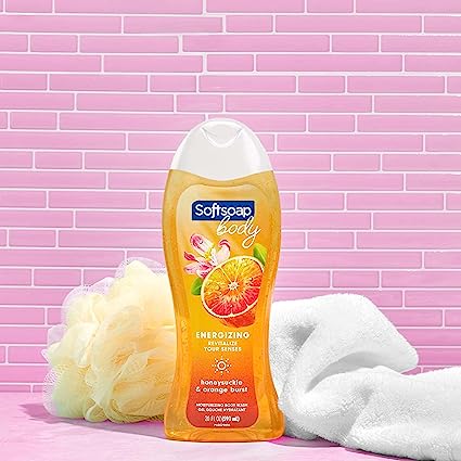 Softsoap Body Energizing Honeysuckle & Orange Burst Body Wash, 20oz (Pack of 6)