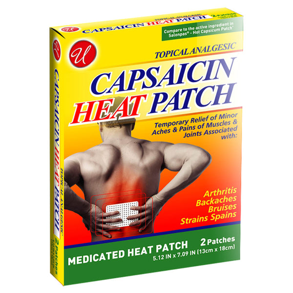 Capsaicin Heat Patch Topical Analgesic 2 Patches/Pack 5.12" x 7.09"