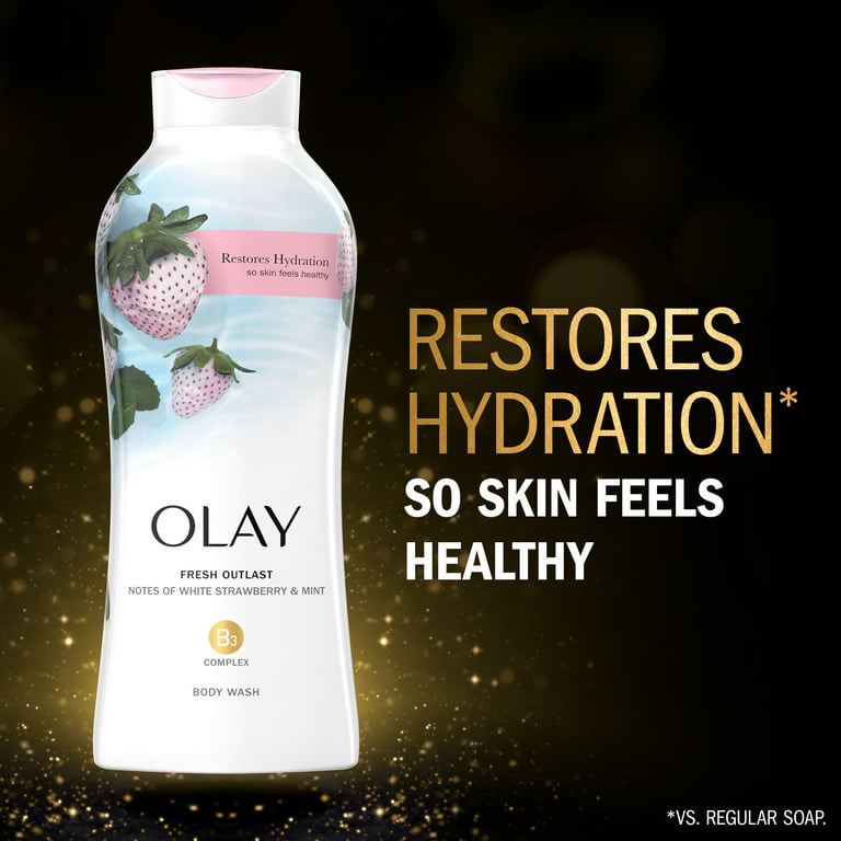 Olay Fresh Outlast Body Wash With White Strawberry & Mint, 700ml (Pack of 6)