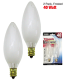 40 Watt Frosted Torpedo Shaped Candelabra Base Bulbs, 2 Count