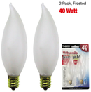 40 Watt Frosted Turn-Tip Shaped Candelabra Base Bulbs, 2 Count