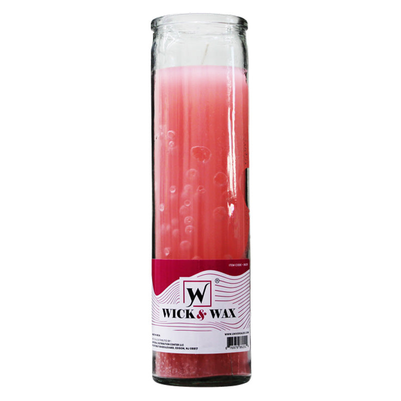 8" Tall Pink Candle - 7 Day Pink Prayer Glass Candle Unscented 10oz