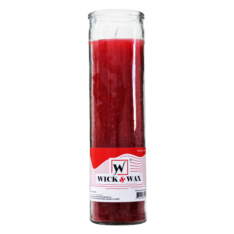 8" Tall Red Candle - 7 Day Red Prayer Glass Candle Unscented, 10oz (Pack of 3)