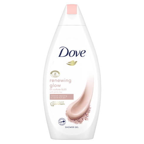 Dove Renewing Glow with Pink Clay Shower Gel, 16.9oz