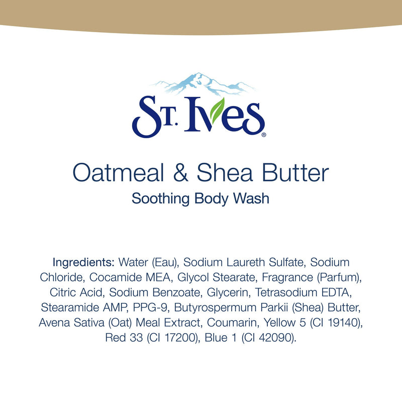 St. Ives Oatmeal & Shea Butter Soothing Body Wash, 22 fl oz (Pack of 6)