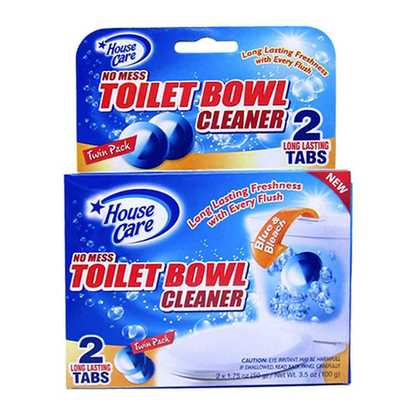 No Mess Toilet Bowl Cleaner Tablets with Blue & Bleach, 2 Count