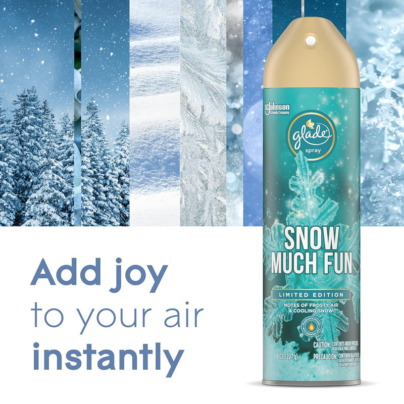 Glade Snow Much Fun Air Freshener - Limited Edition, 8 oz. (Pack of 6)